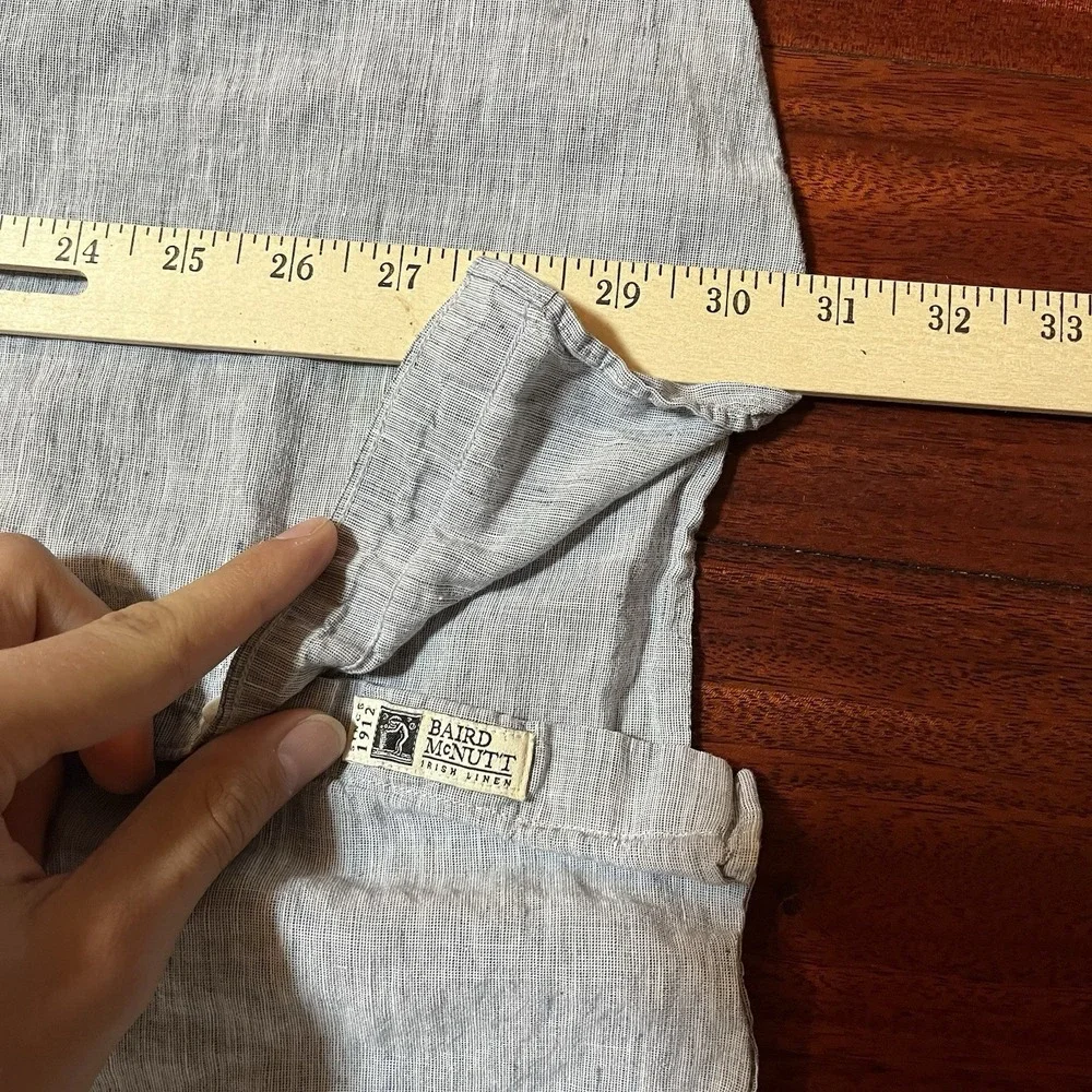 J Crew Shirt Mens XLT Tall Button Down Blue Chambray Baird McNutt Irish Linen